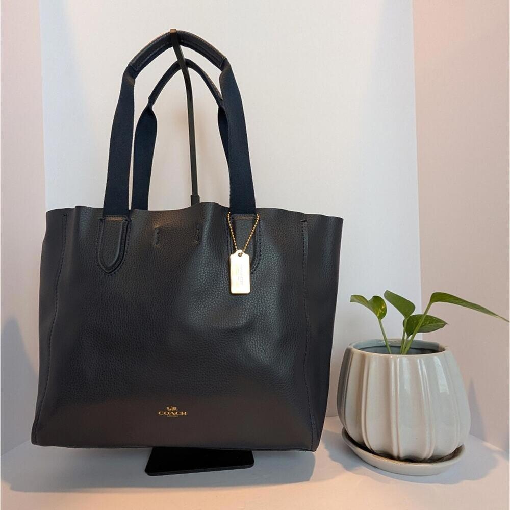 Coach Dark Navy Leather Derby Tote Bag - Good Used Condition F58660